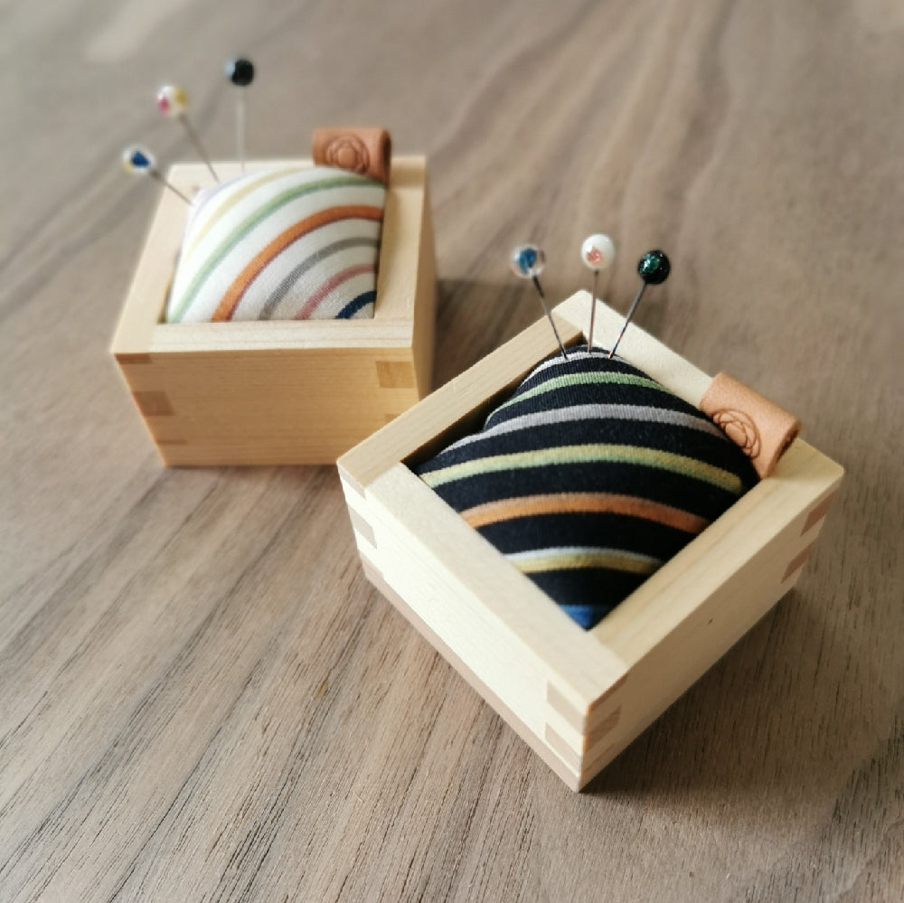 Cohana Masu Pincushion with Kokura Textile and Shippo Glass Pins