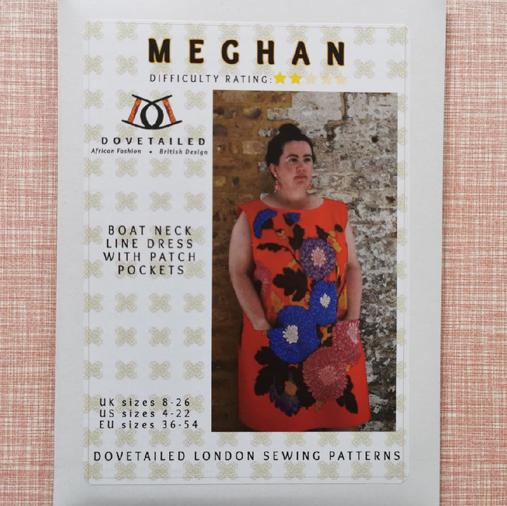 Dovetailed London Sewing Patterns - Meghan Boat Neck Line Dress With Patch Pockets
