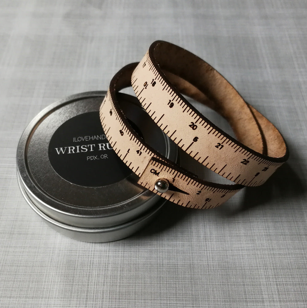 Leather Wrist Ruler - Natural