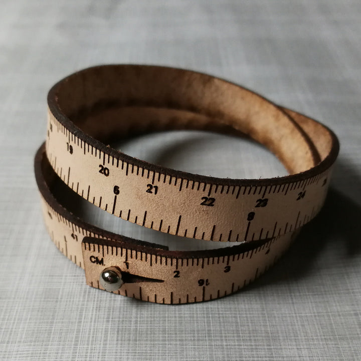 Leather Wrist Ruler - Natural