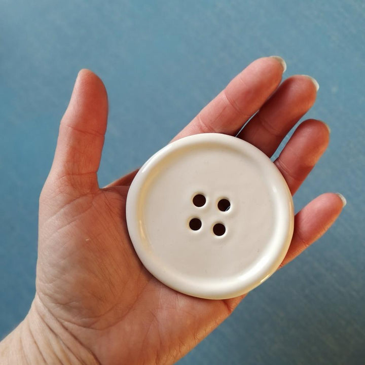 Giant Ceramic Button Brooch