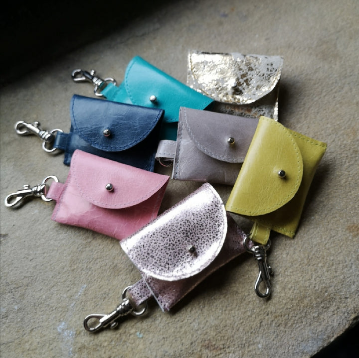 Tiny Leather Stud Pouches