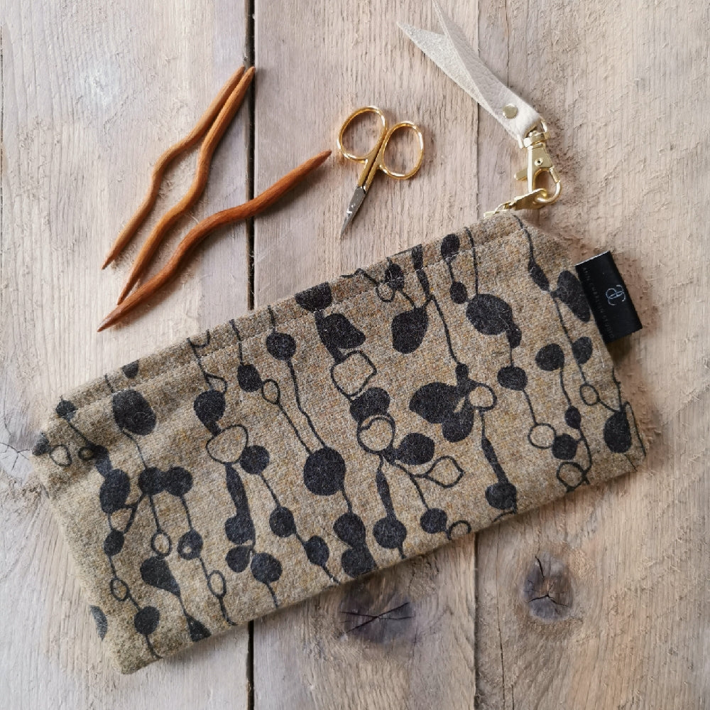 Tweed zipped pouch by Ann Charlish
