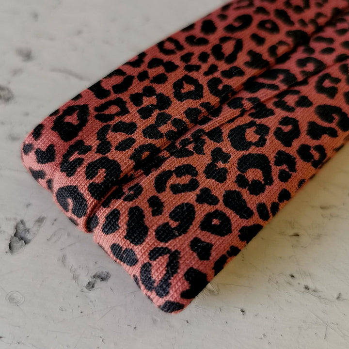 Stretch Jersey Binding in Leopard print - 3m Pack