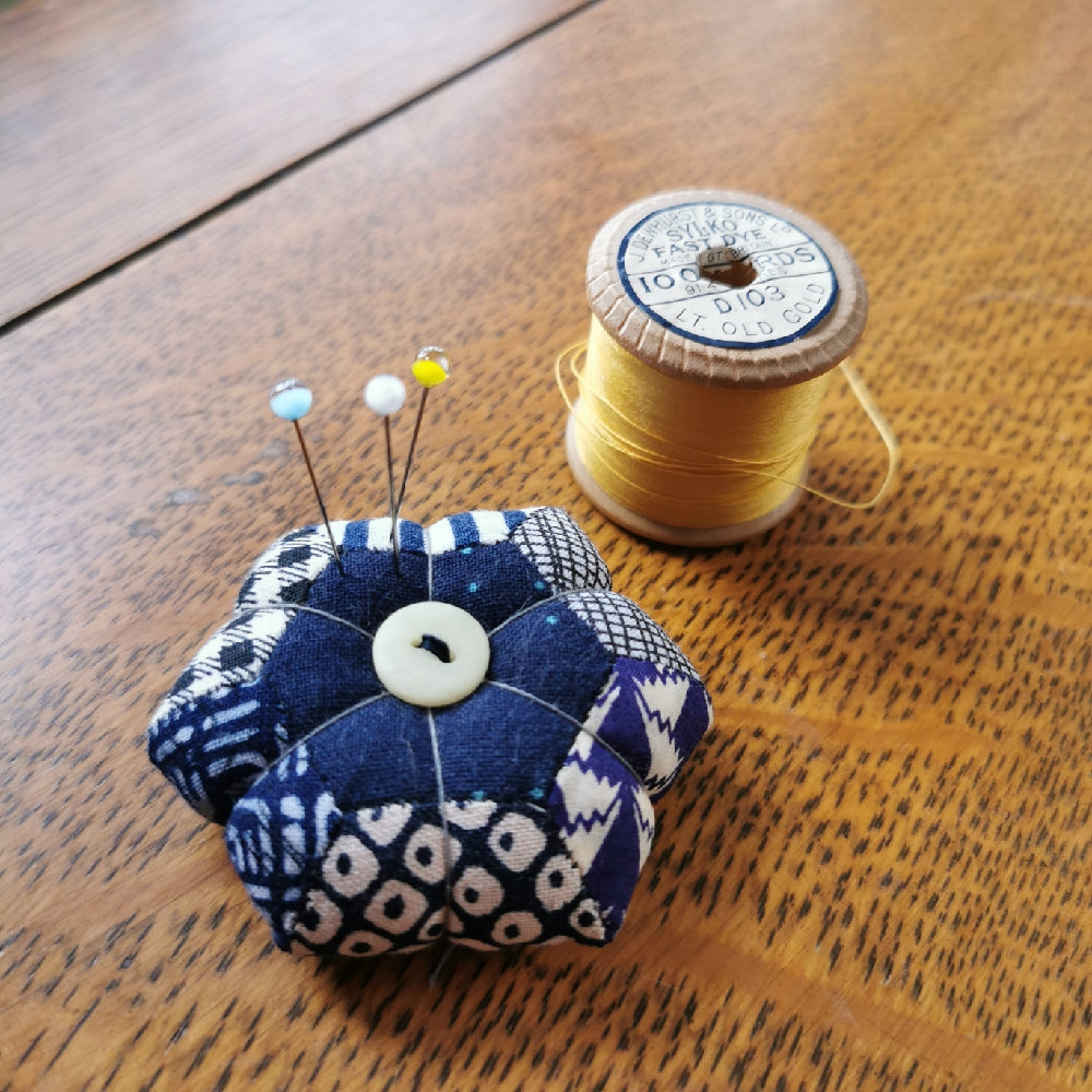 Mini Pincushion - patchwork hexie collection