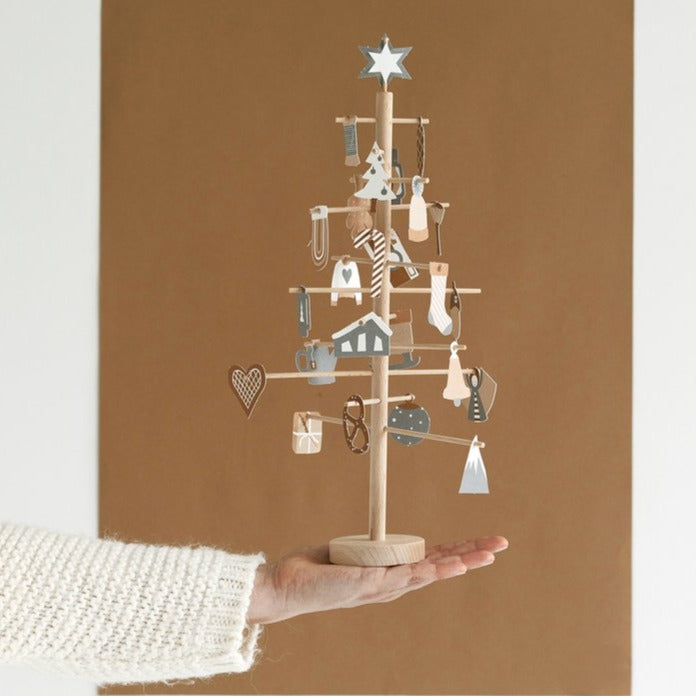 Decorative paper and wood Advent Tree